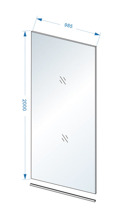 Slim glasplaat 1000 x 2000 x 8 mm nano helder glas