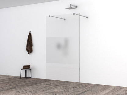 Slim glasplaat 1100 x 2000 x 8 mm nano helder glas met melkglas middenband