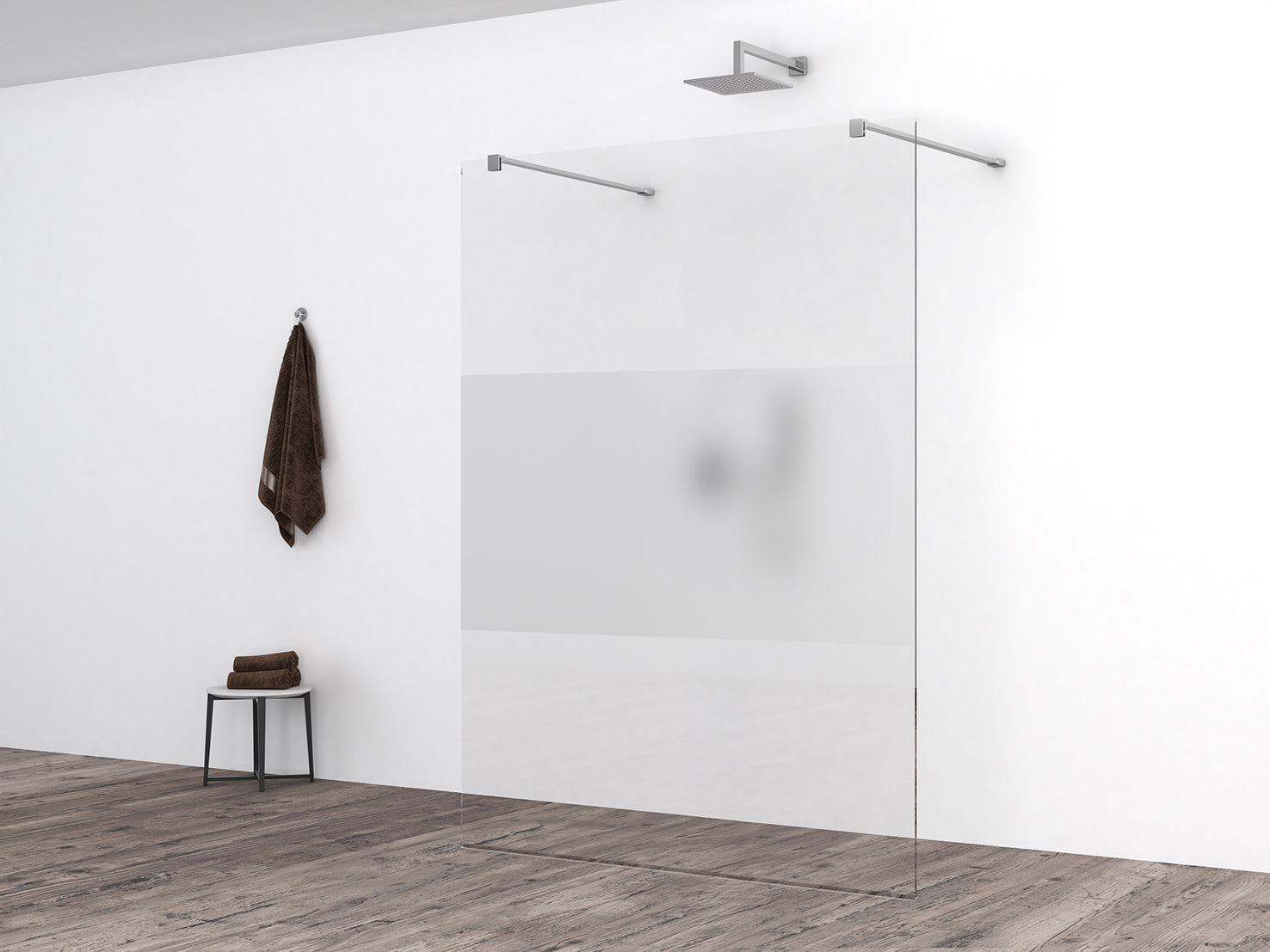 Slim glasplaat 1200 x 2000 x 8 mm nano helder glas met melkglas middenband