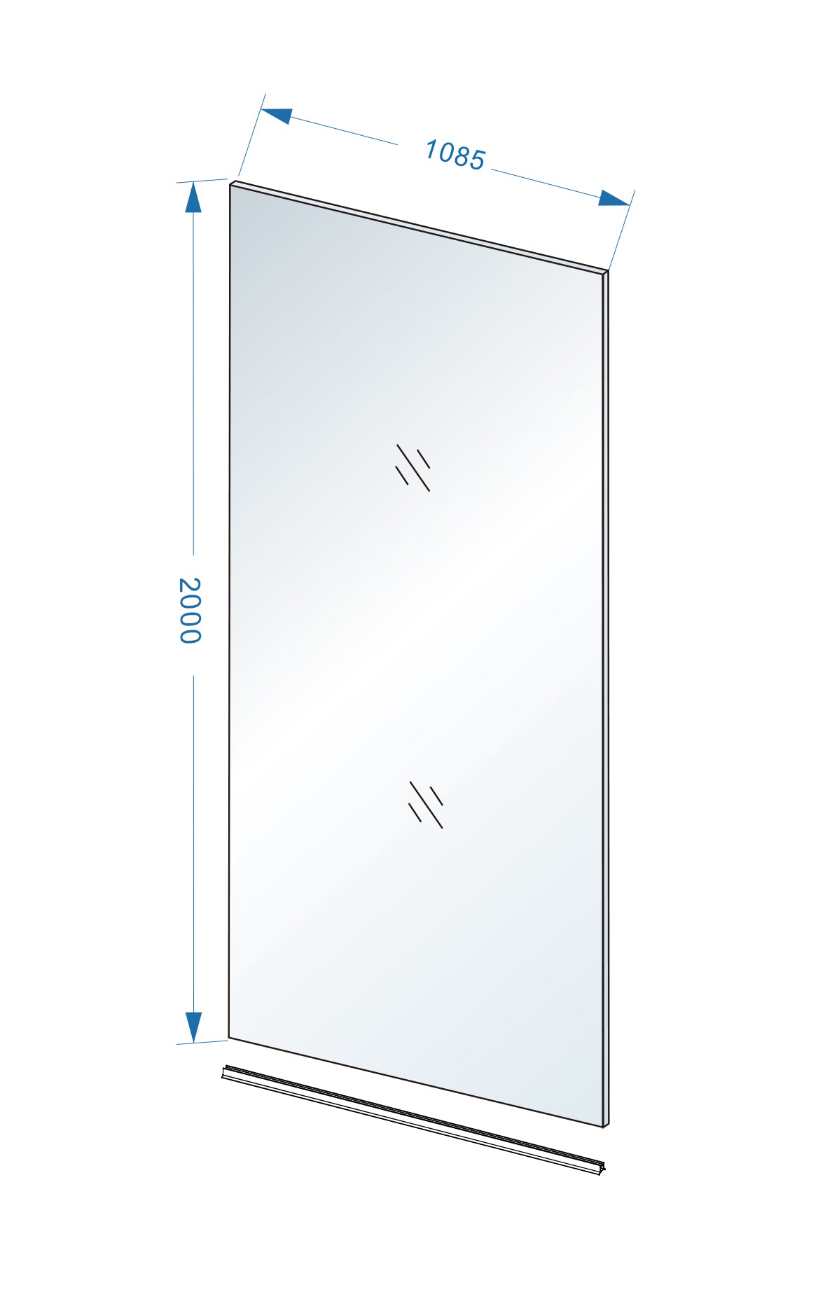 Slim glasplaat 1100 x 2000 x 8 mm nano rookglas