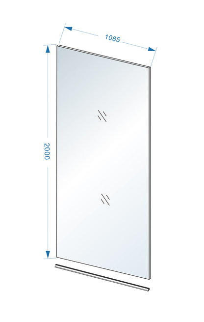 Slim glasplaat 1100 x 2000 x 8 mm nano rookglas