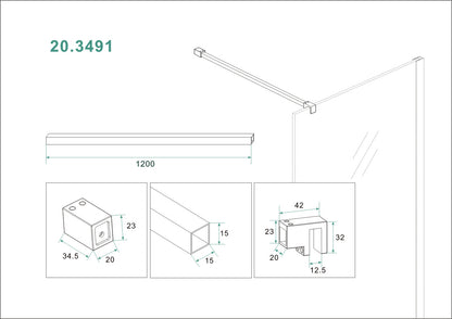 Slim stabilisatiestang 120 cm mat zwart