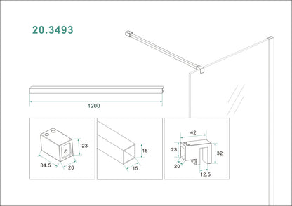 Slim stabilisatiestang 120 cm mat wit
