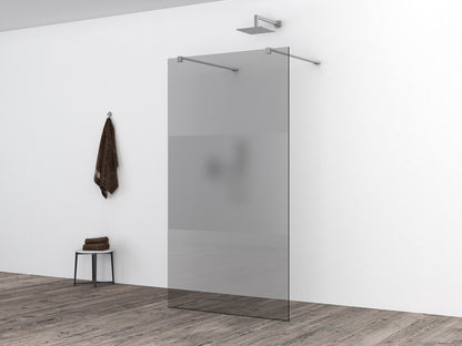 Slim glasplaat 1100 x 2000 x 8 mm nano rookglas met melkglas middenband