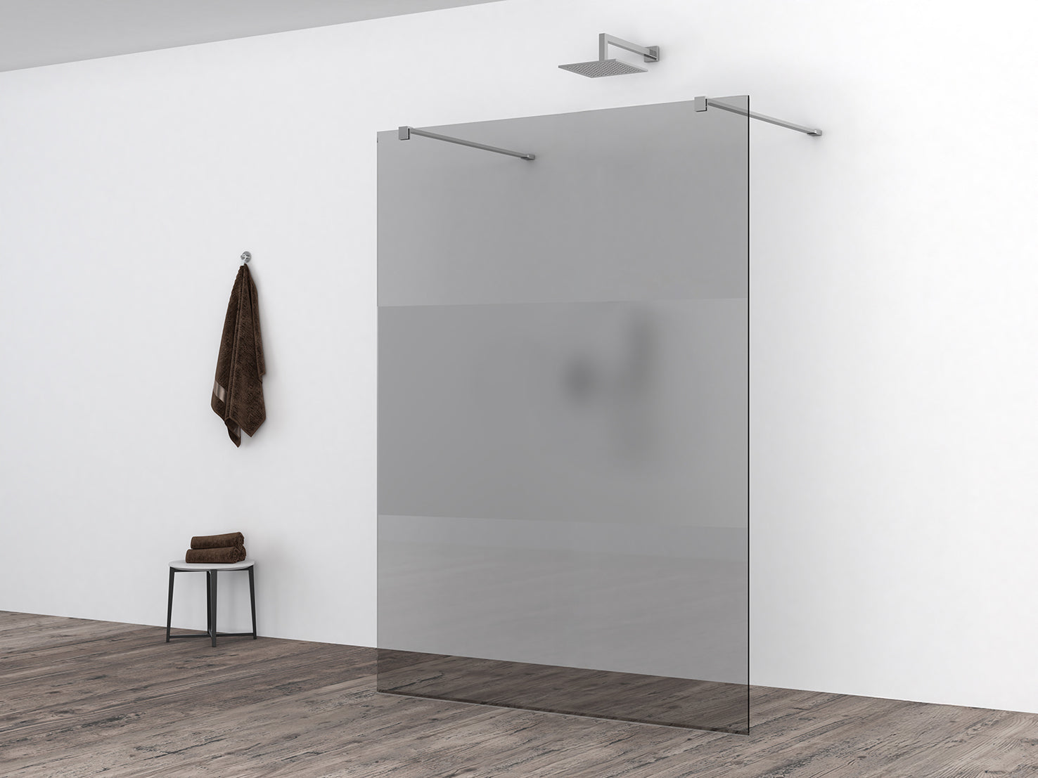Slim glasplaat 1400 x 2000 x 8 mm nano rookglas met melkglas middenband
