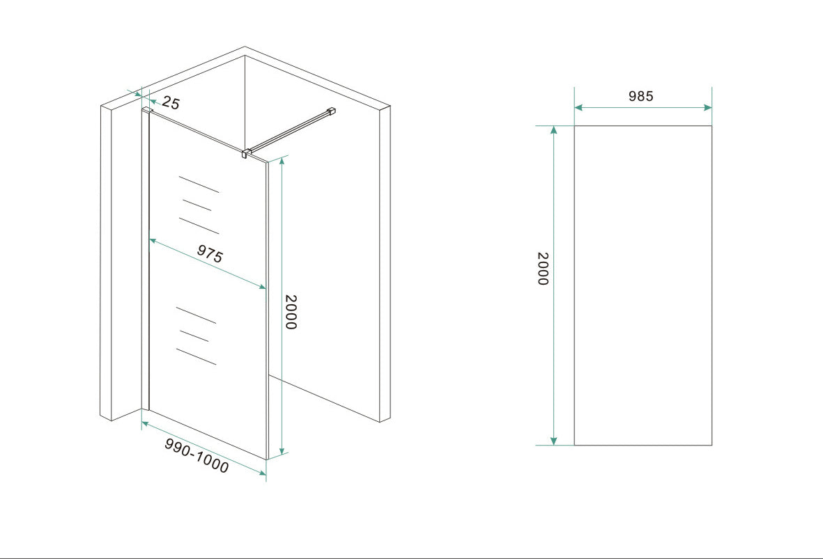 Slim glasplaat spiegelrook- naar helder glas 1000x2000 8mm nano