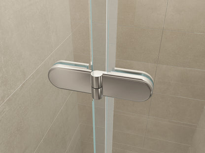 Maki nisdeur vouwbaar links 900 x 2000 x 8 mm nano helder glas/chroom