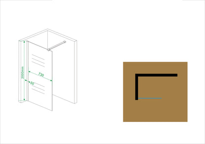 Graffic inloopdouche 800 x 2000 x 10 mm nano safety glass folie helder glas/chroom