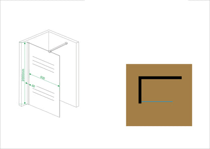 Graffic inloopdouche 1000 x 2000 x 10 mm nano safety glass folie helder glas/chroom