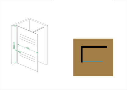 Graffic inloopdouche 1200 x 2000 x 10 mm nano safety glass folie helder glas/chroom