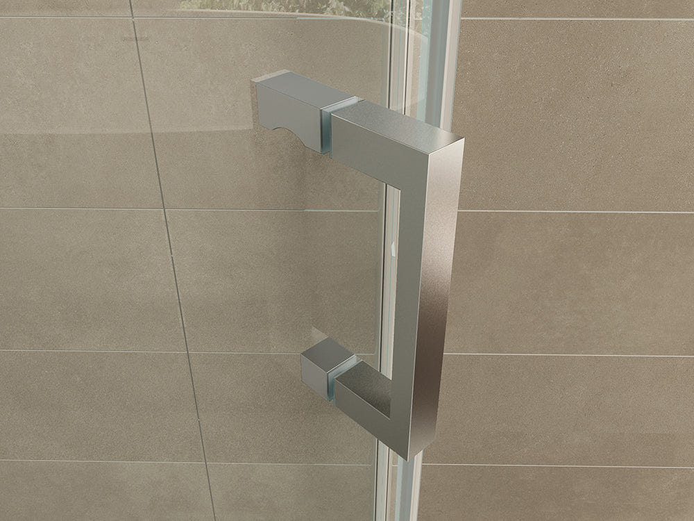 Pento cabine met 1 draaideur 900 x 900 x 2000 x 8 mm nano helder glas/chroom