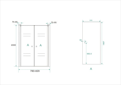 Lagos pendeldeur in nis 800 x 2000 x 6 mm nano helder glas/chroom