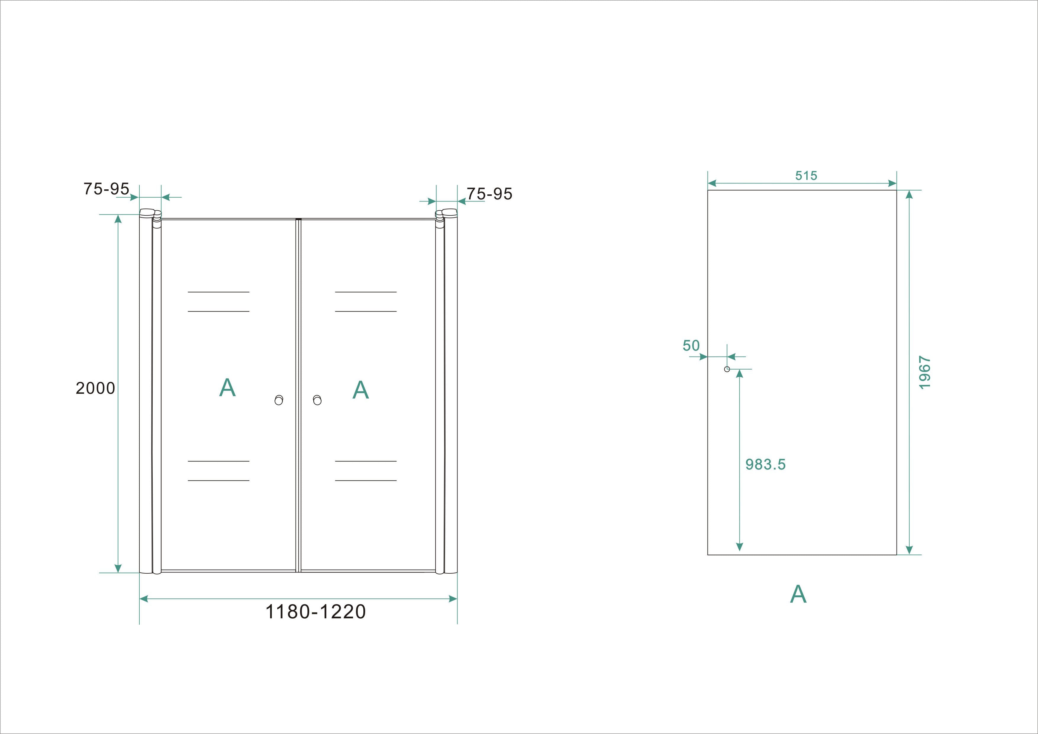 Lagos pendeldeur in nis 1200 x 2000 x 6 mm nano helder glas/chroom