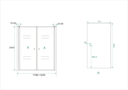 Lagos pendeldeur in nis 1200 x 2000 x 6 mm nano helder glas/chroom