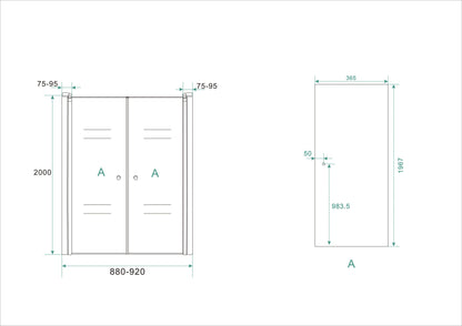Lagos pendeldeur in nis 900 x 2000 x 6 mm nano helder glas/chroom