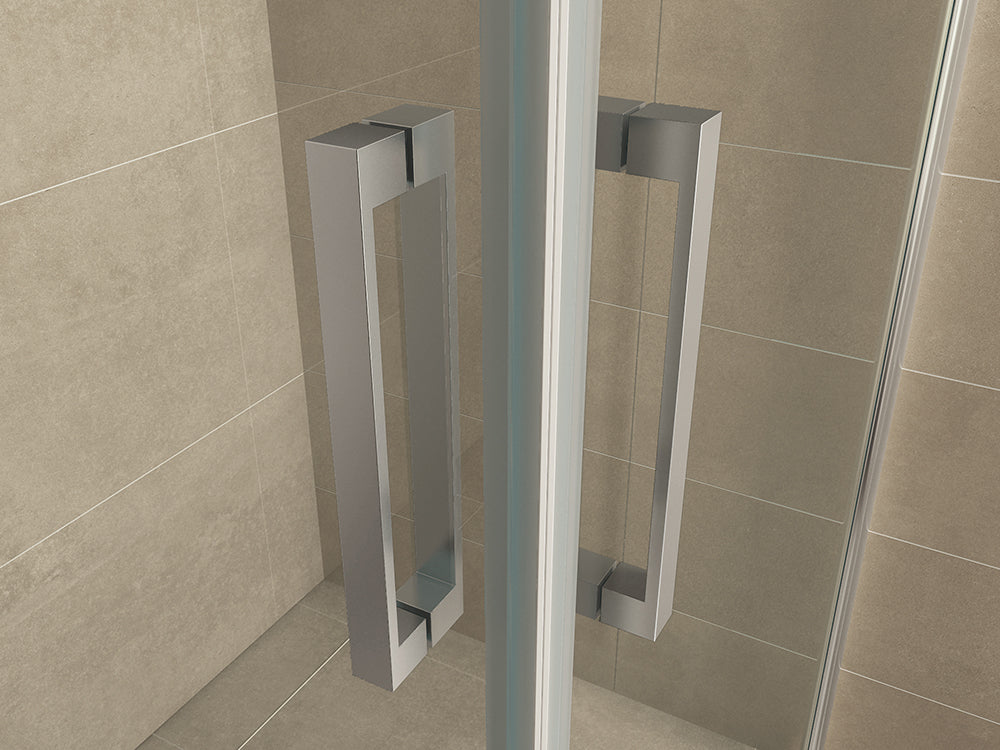 Salone cabine met 2 draaideuren 1000 x 1000 x 2000 x 8 mm nano helder glas/chroom