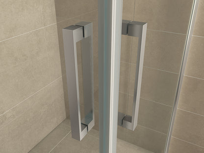 Salone cabine met 2 draaideuren 1000 x 1000 x 2000 x 8 mm nano helder glas/chroom