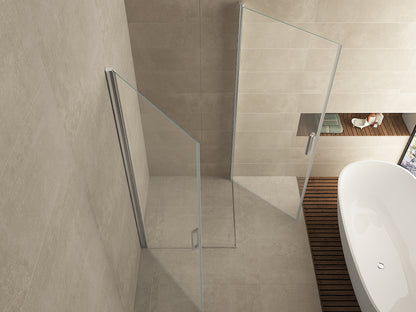 Salone cabine met 2 draaideuren 900 x 900 x 2000 x 8 mm nano helder glas/chroom