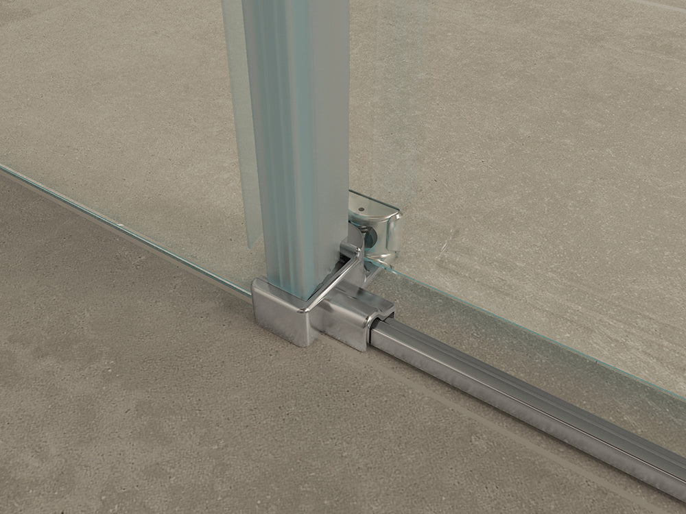 Pared cabine met 1 schuifdeur 1200 x 800 x 2000 x 8 mm nano helder glas/chroom