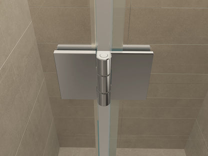 Vaz nisdeur met vast deel 1100 x 2000 x 8 mm nano helder glas/chroom