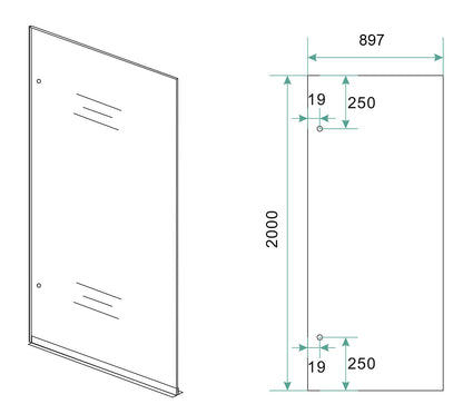 Less glasplaat 900 x 2000 x 8 mm nano vintage brons glas