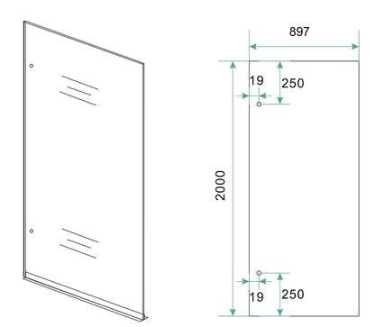 Less glasplaat 900 x 2000 x 8 mm nano rookglas