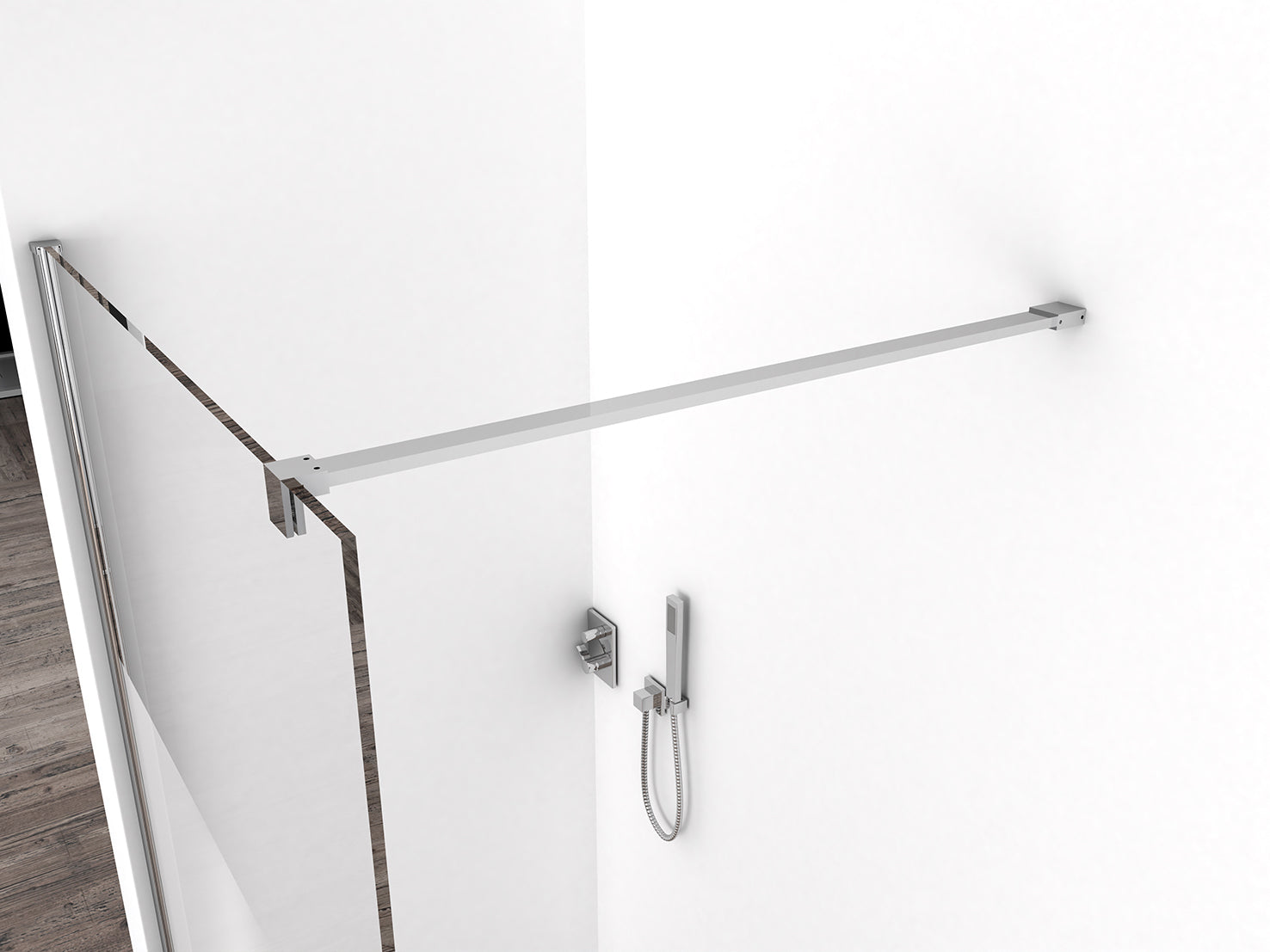 Comfort inloopdouche 1400 x 2000 x 8 mm nano helder glas met melkglas middenband/chroom
