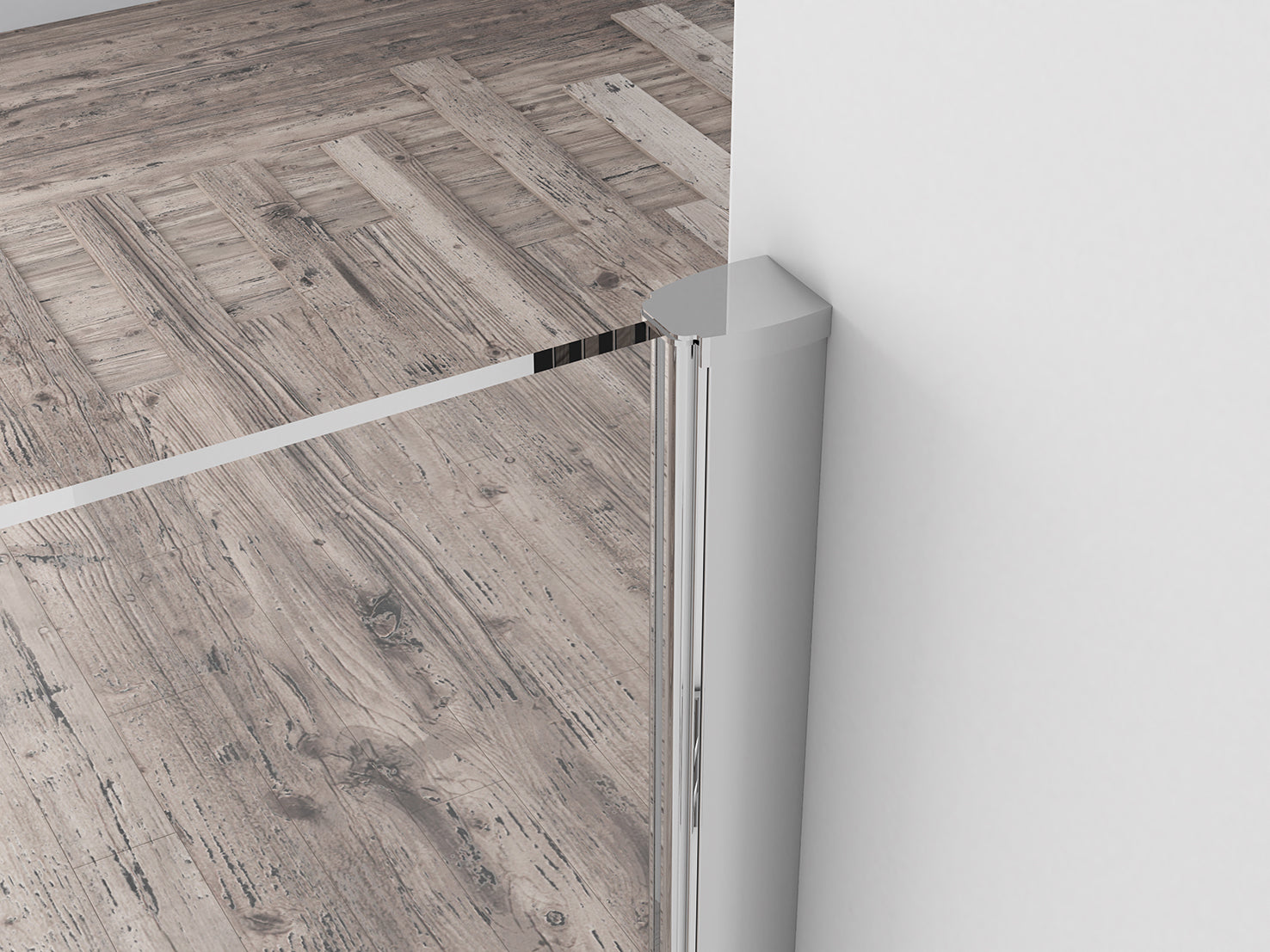 Comfort inloopdouche 1400 x 2000 x 8 mm nano helder glas met melkglas middenband/chroom