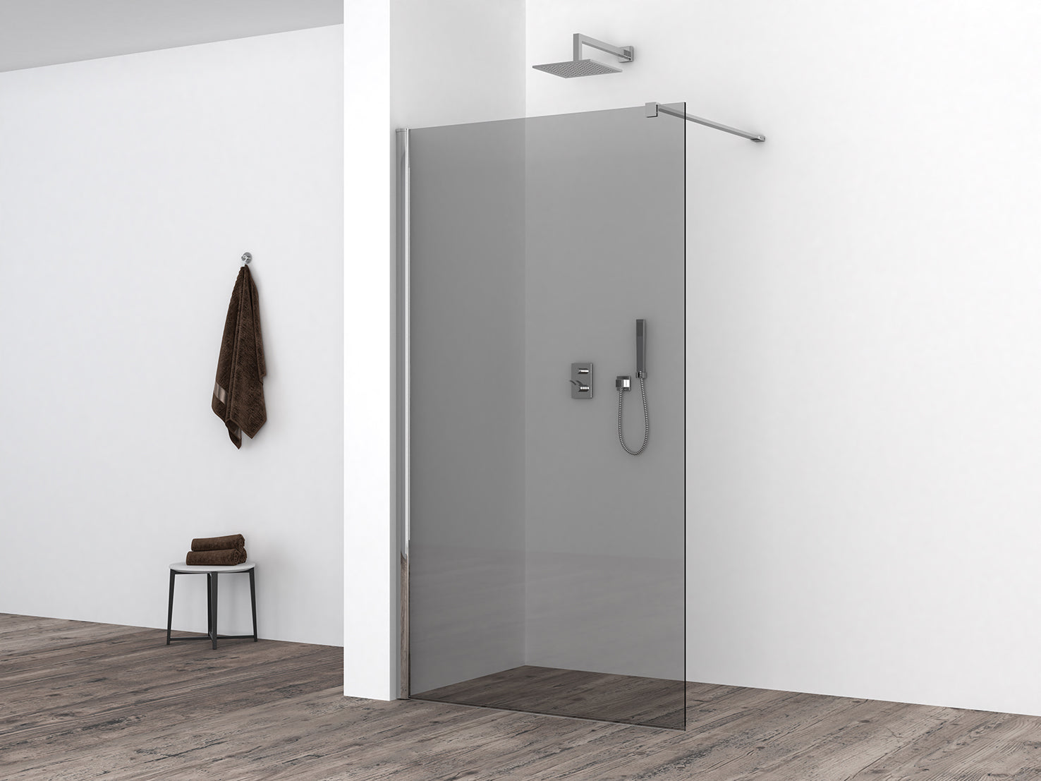 Comfort inloopdouche 800 x 2000 x 10 mm nano rookglas/chroom