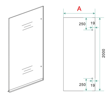 Less glasplaat rechts 1000 x 2000 x 8 mm nano spiegelrook- naar helder glas