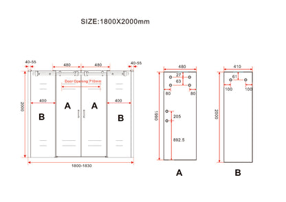 Slide nis schuifdeur dubbel 1800 x 2000 x 8 mm nano helder glas/chroom