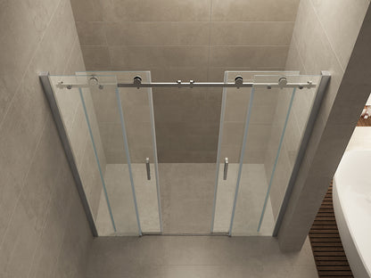 Slide nis schuifdeur dubbel 1800 x 2000 x 8 mm nano helder glas/chroom