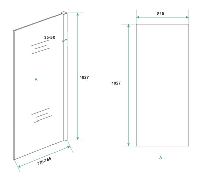 Cerra eco inloopdouche 800 x 1950 x 6 mm nano helder glas/chroom