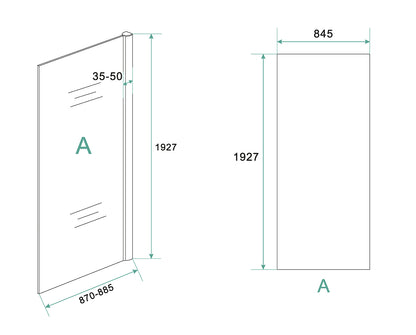 Cerra eco inloopdouche 900 x 1950 x 6 mm nano helder glas/chroom