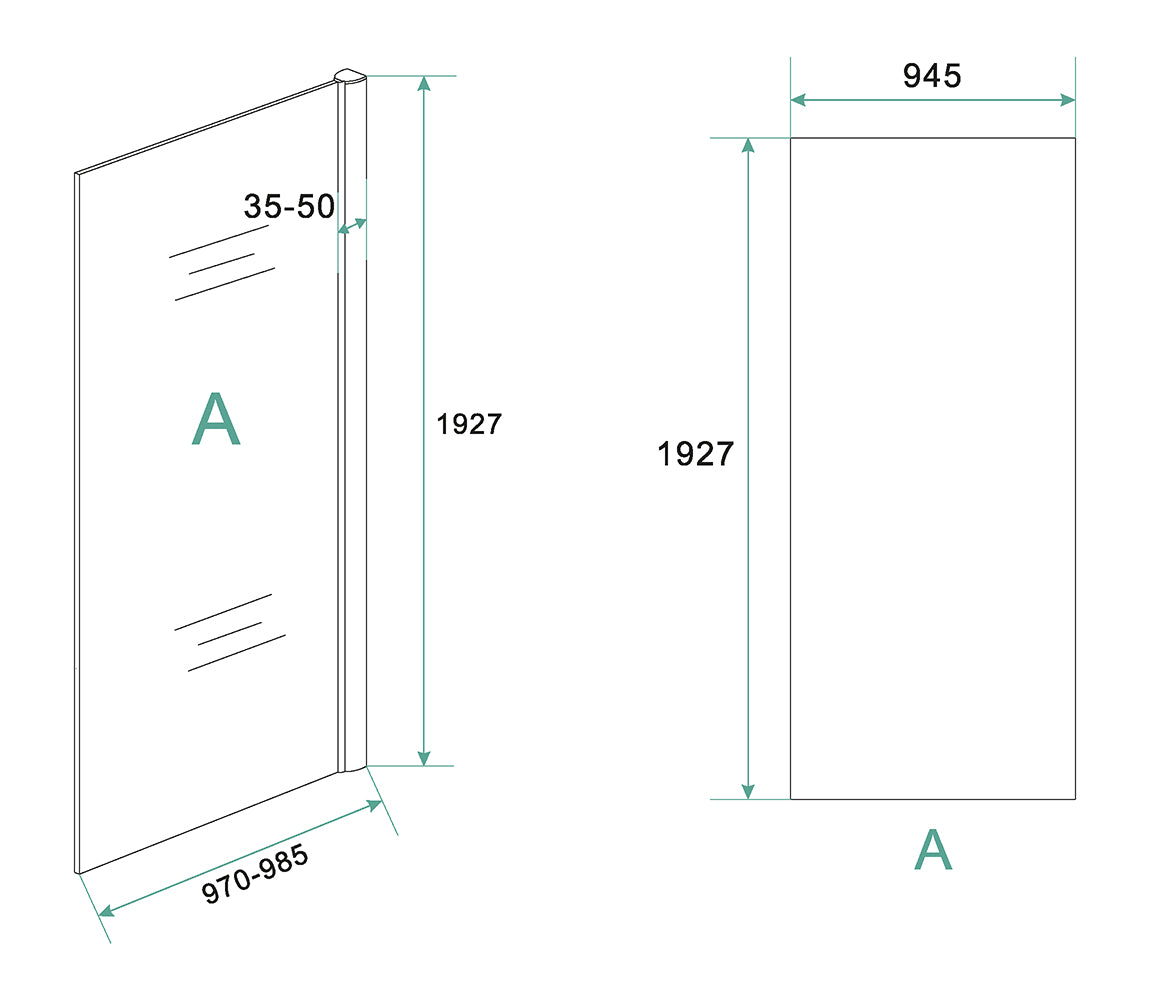 Cerra eco inloopdouche 1000 x 1950 x 6 mm nano helder glas/chroom