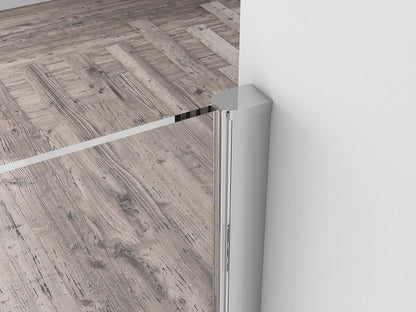 Eco zijwand met muurprofiel 400 x 2000 x 8 mm nano helder glas/chroom