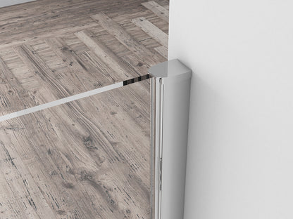 Comfort inloopdouche 700 x 2000 x 10 mm nano helder glas met melkglas middenband/chroom