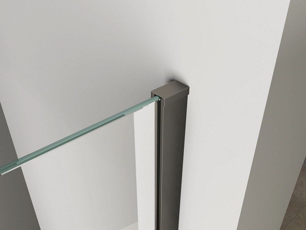 Graffic inloopdouche 900 x 2000 x 10 mm nano safety glass folie helder glas/mat zwart
