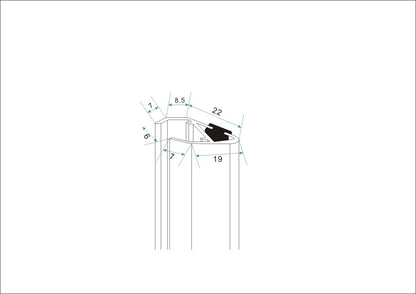 set magneetstrips 8mm chr. tbv swingdeur+wand