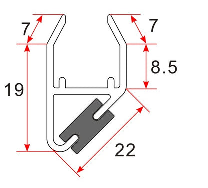 Set magneetstrip modulair 8-8 mm