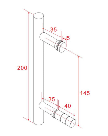 Deurgreep type 1 20 cm chroom