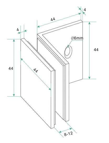 Less glaskoppelingset voor profielloze inloopdouche 2 stuks gunmetal