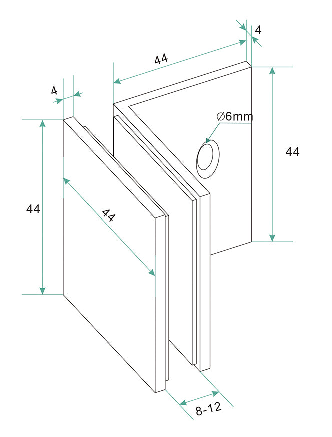 Less glaskoppelingset voor profielloze inloopdouche 2 stuks gunmetal