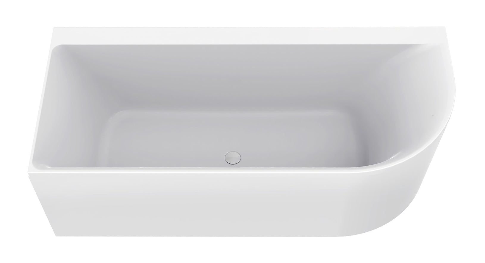 Zenn hoekbad links 170 x 75 cm acryl glans wit met waste glans wit