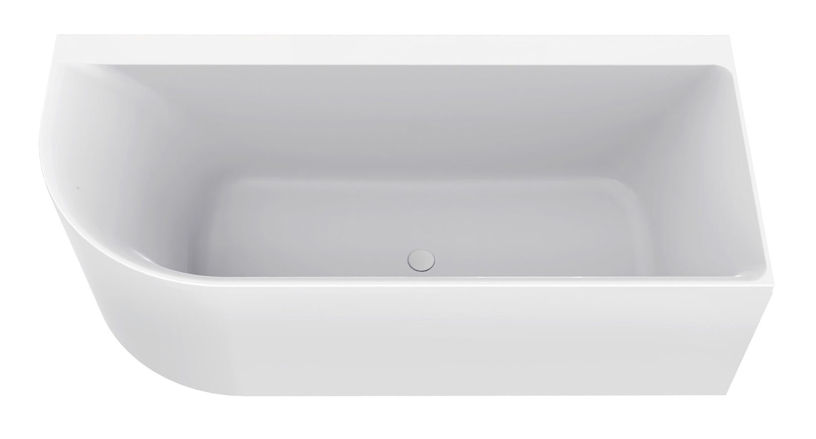 Zenn hoekbad rechts 170 x 75 cm acryl glans wit met waste glans wit