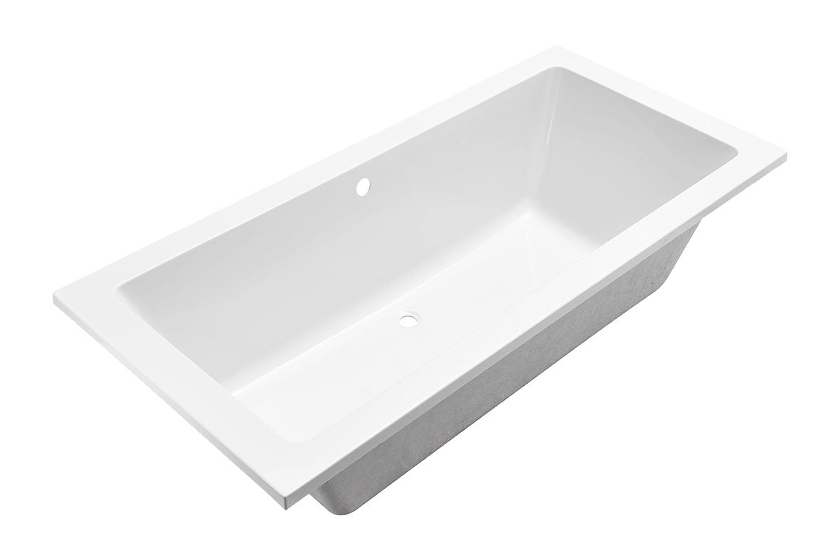 Santino SQ inbouw duo ligbad 180x80x49 cm mat wit