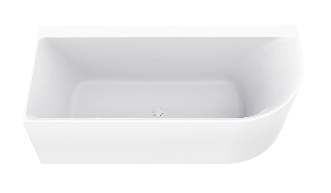 Zenn hoekbad links 180 x 80 cm acryl mat wit met waste mat wit