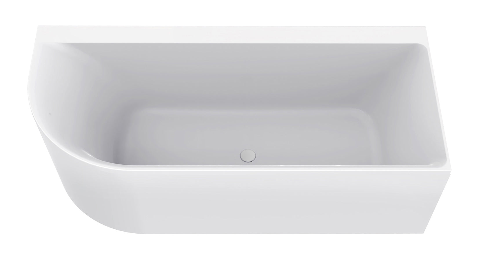 Zenn hoekbad rechts 180 x 80 cm acryl glans wit met waste glans wit