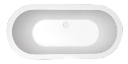 Bianco vrijstaand ligbad 178 x 80 cm acryl glans wit met waste glans wit