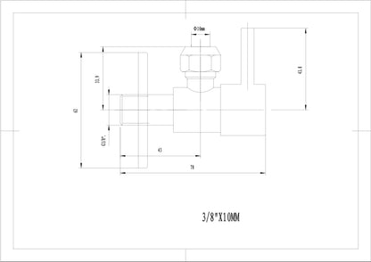Minimal hoekstopkraan 3/8" x 3/8" of knel 10 mm mat zwart